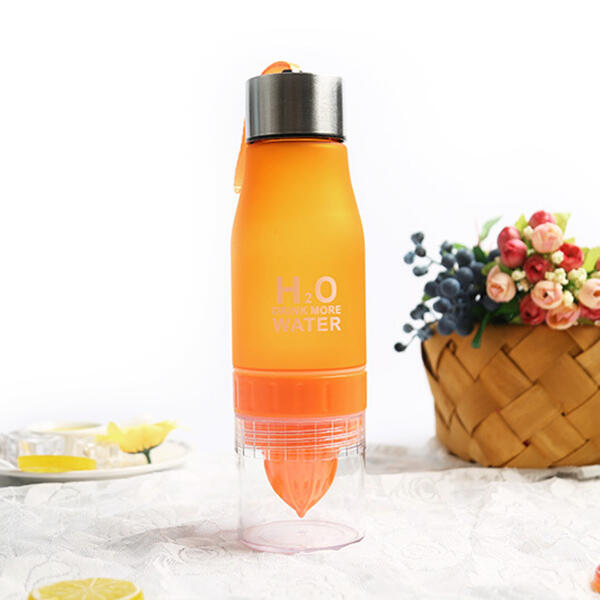 

Home Decor Sport Portable Fruit Infusion Water Bottle in Orange. Size