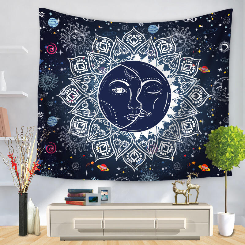 

Blanket Mandala Sun And Moon Tapestry - Navy Blue