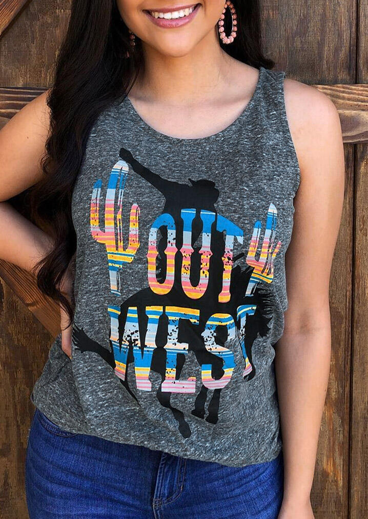 

Out West Cowboy Cactus Tank - Gray, 474691