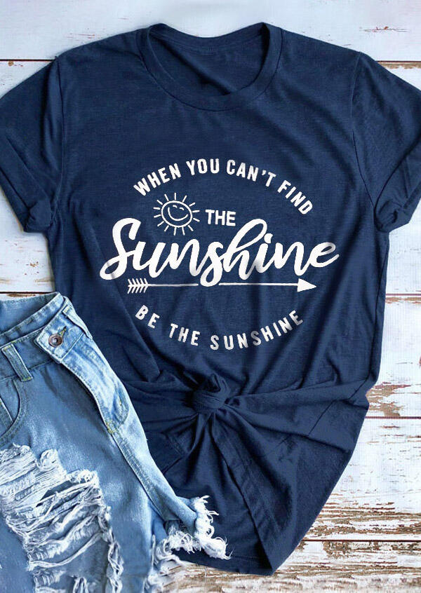 

Be The Sunshine Arrow T-Shirt Tee - Navy Blue, 474095