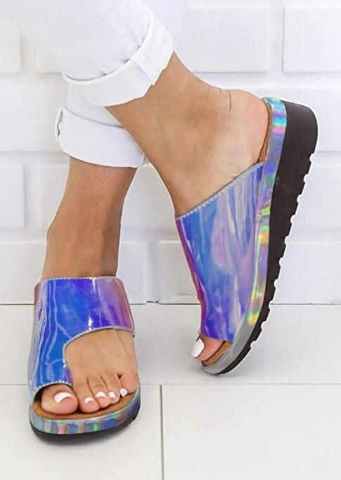 

Slippers Fashion Round Toe Slip On Platform Slippers in Light Purple. Size