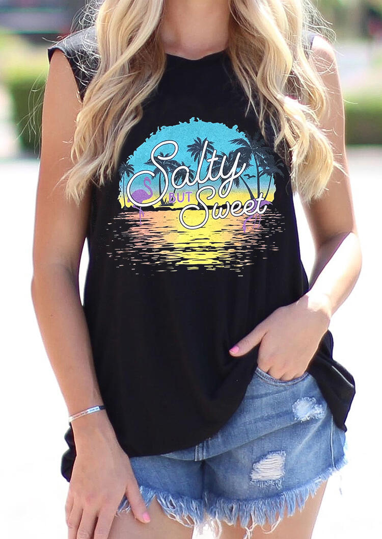 

Salty But Sweet O-Neck Tank - Black, 474838