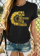 Dog Mom Sunflower T-Shirt Tee