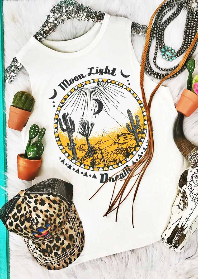 

Moon Light Dream Cactus Tank - White, 474893