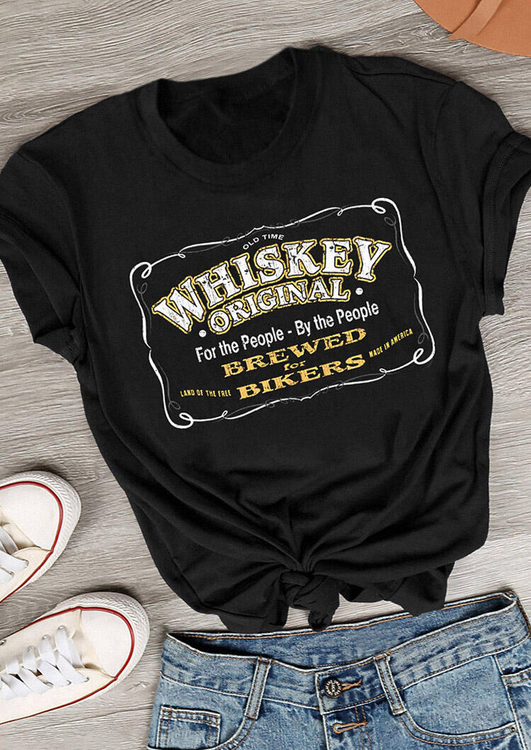 

Tees T-shirts Whiskey Original T-Shirt Tee in Black. Size