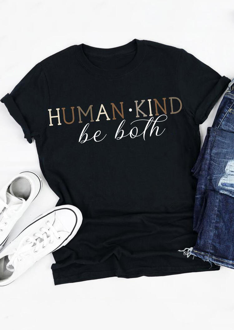 

Tees T-shirts Human Kind Be Both T-Shirt Tee in Black. Size