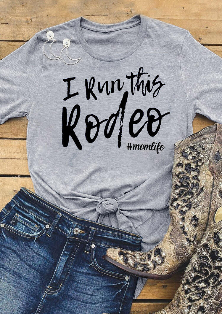 

Tees T-shirts I Run This Rodeo Mom Life T-Shirt Tee in Gray. Size