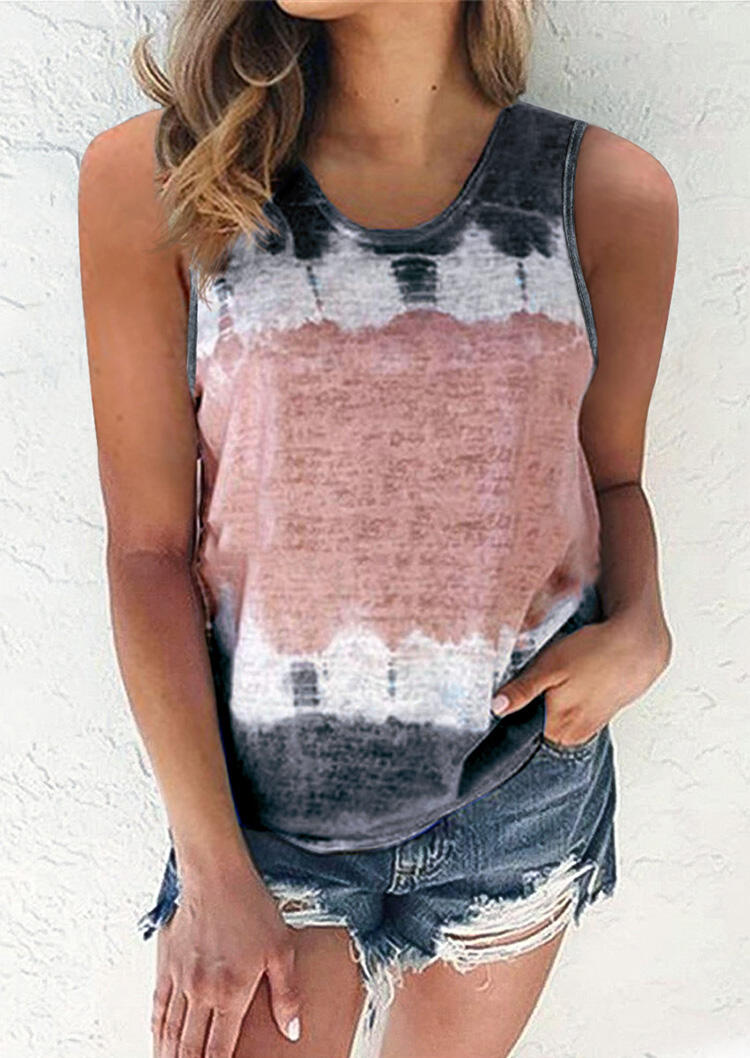 

Tie Dye O-Neck Tank - Black, 474925