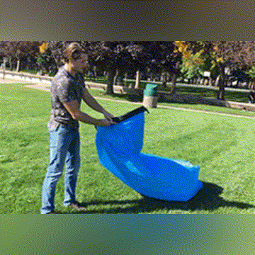 

Outdoor Products Portable Inflatable Lounger Air Sofa Pouch Couch in Blue. Size