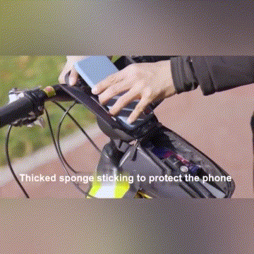 

Sport Product Waterproof Bike Front Top Tube Mount Holder Cycling Bag in Black. Size