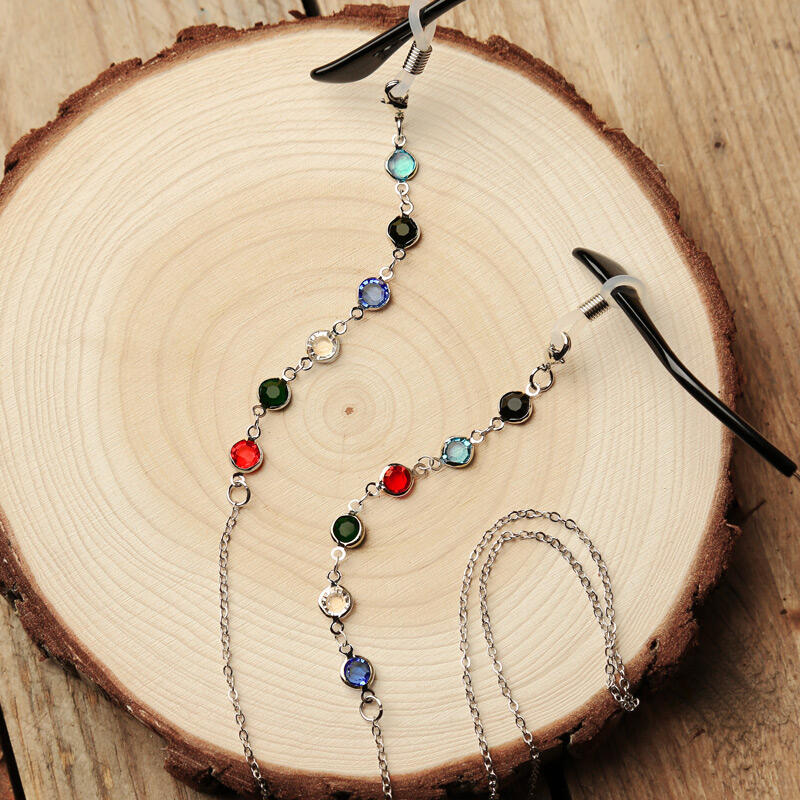

Fashion Colorful Bead Eyeglass Chain without Glasses, Gold;silver, 475152