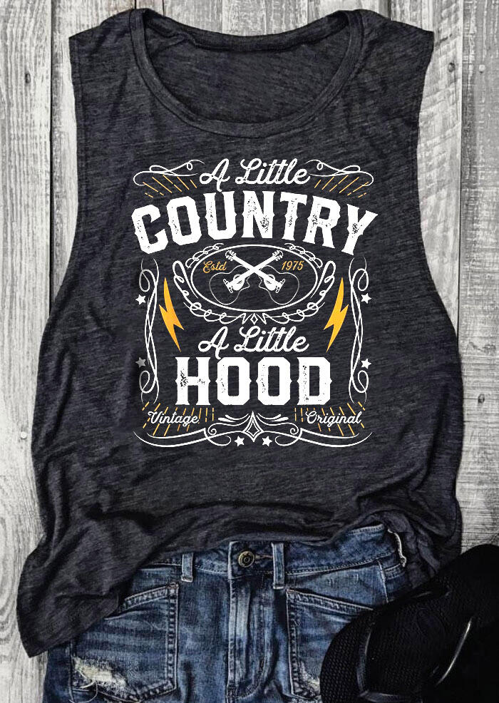 

Tank Tops A Little Country A Little Hood Tank in Dark Grey. Size: ,XL