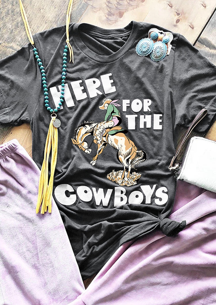 

Tees T-shirts Here For The Cowboys T-Shirt Tee without Necklace in Gray. Size: S,M,,XL