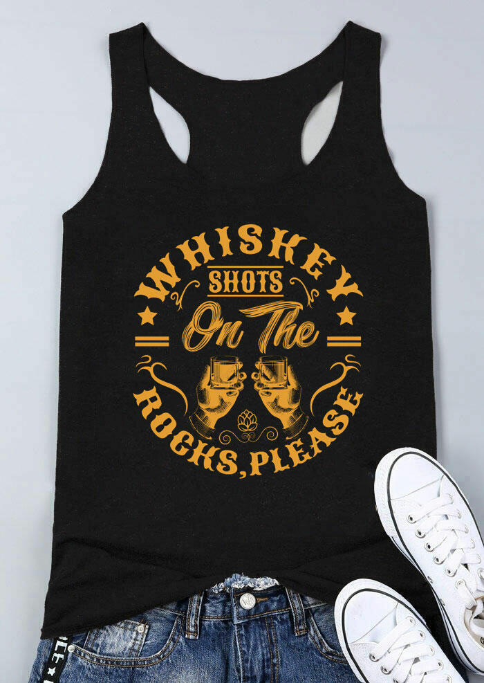

Tank Tops Whiskey Shots On The Rocks Please Star Tank in Black. Size: ,M