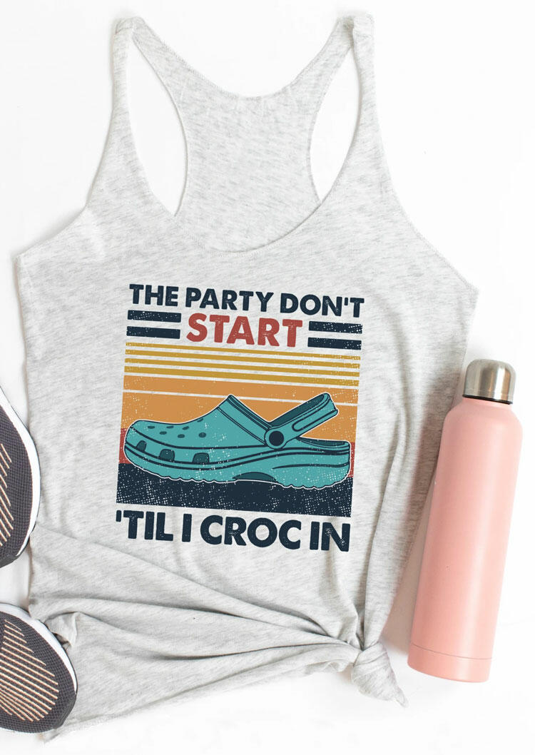 

Tank Tops The Don't Start 'Til I Croc In Tank in Light Grey. Size