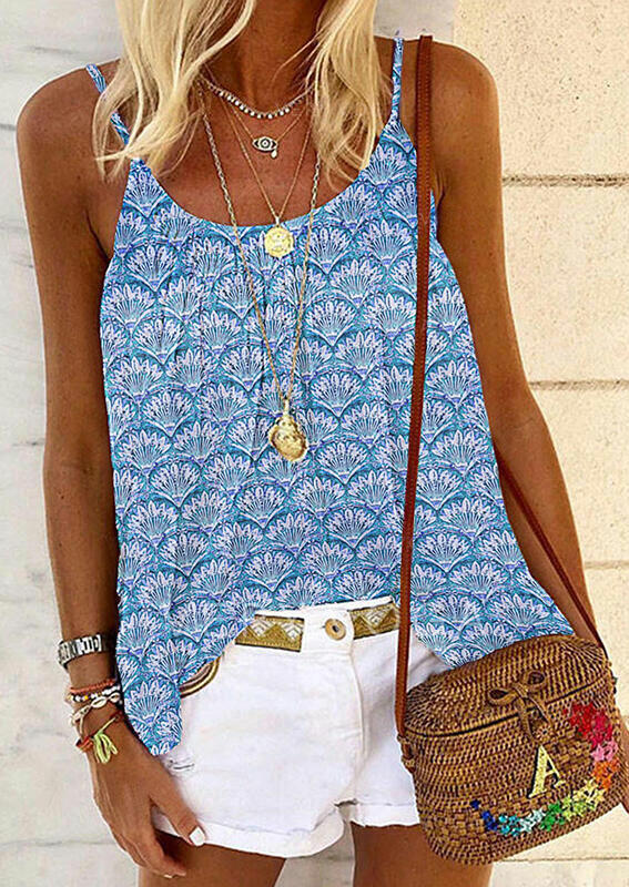 

Floral Casual Camisole without Necklace - Sky Blue, 475770