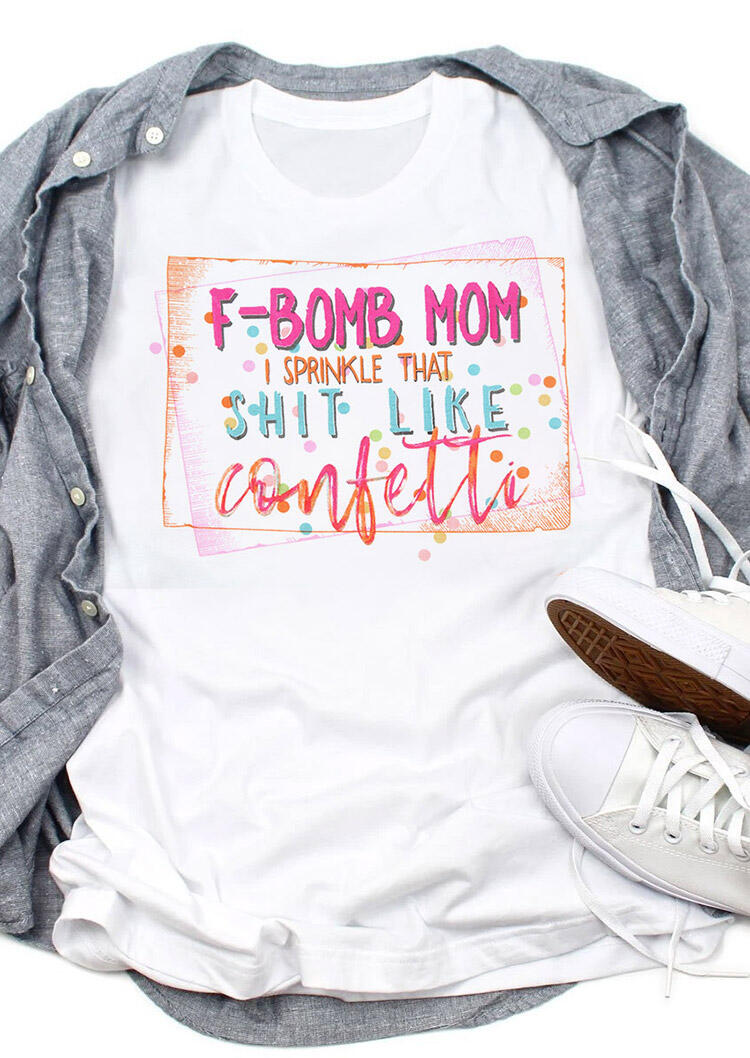 

Tees T-shirts F-Bomb Mom T-Shirt Tee in White. Size