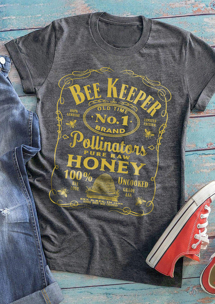

Bee Keeper Pollination Honey T-Shirt Tee - Dark Grey, 476234