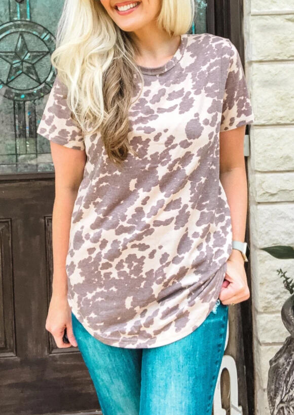 

Presale - Cow Leopard T-Shirt Tee - Cameo Brown, 476627