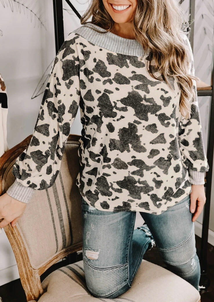 

Sweatshirts Cow Long Sleeve Sweatshirt in Beige. Size