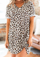 Leopard Twist V-Neck Mini Dress