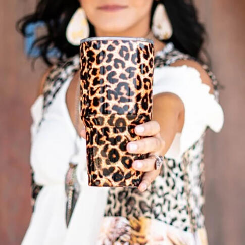 

Home Decor Leopard Tumbler Stainless Steel Travel Mug in Leopard. Size
