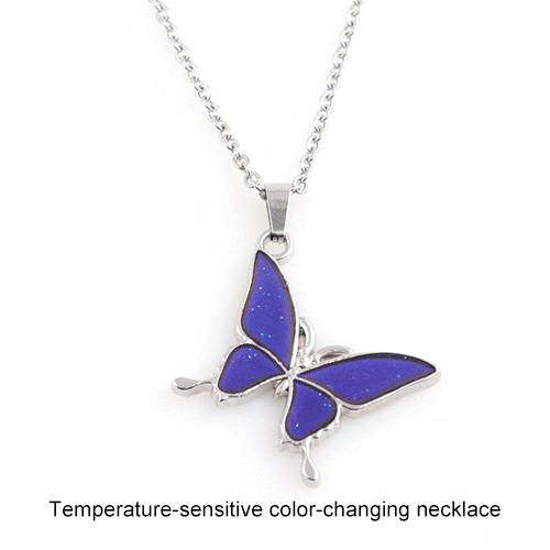

Sensitive Temperature Color Changing Butterfly Pendant Necklace, Blue, 476936