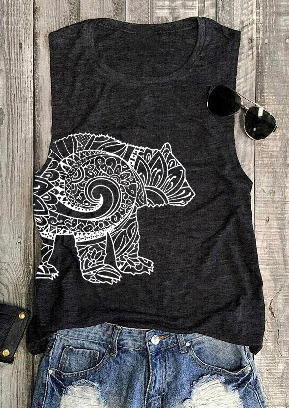 

Mandala Bear Tank - Dark Grey, 476914