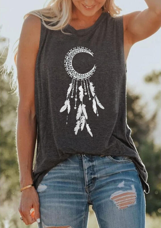 

Feathers Moon Star Tank - Dark Grey, 476995