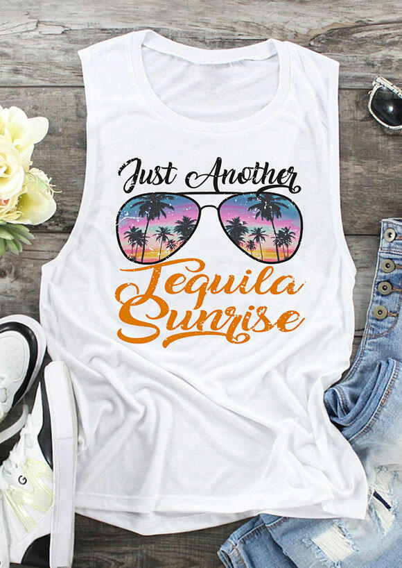 

Just Another Tequila Sunrise Glasses Tank - White, 477073