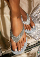 Rhinestone Flip Flop Slippers without Anklet