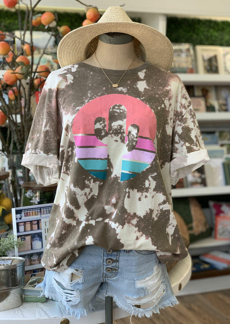 

Tie Dye Cactus T-Shirt Tee, Multicolor, 477298