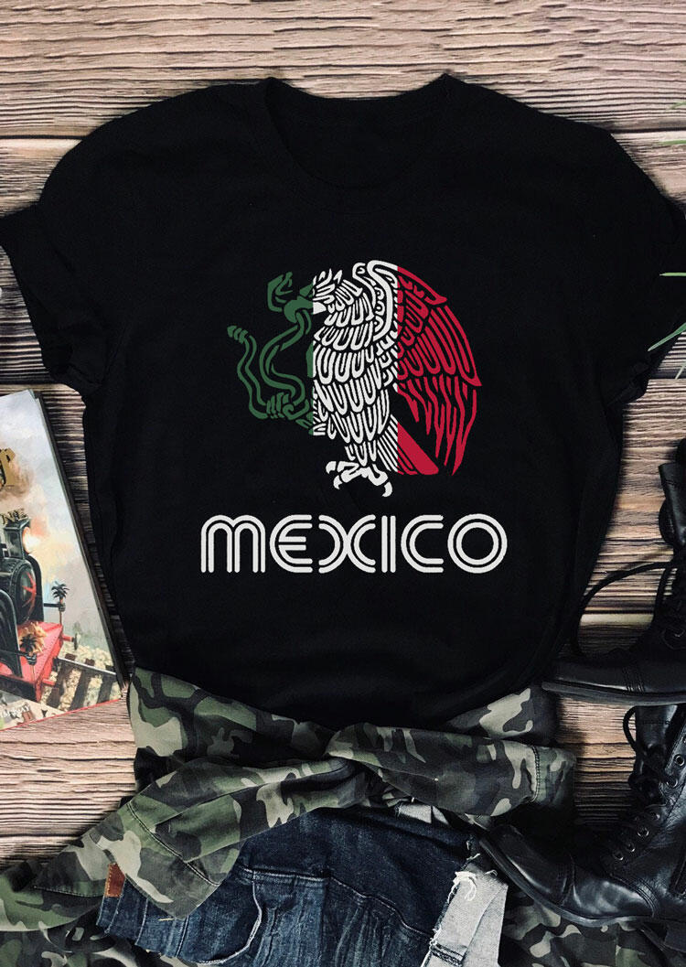 

Tees T-shirts Mexico Mexican Flag T-Shirt Tee in Black. Size