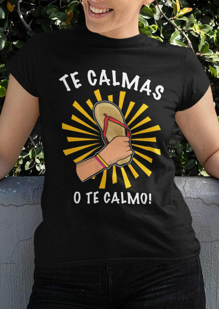 

Tees T-shirts Mexican Letter Graphic Flip Flops T-Shirt Tee in Black. Size