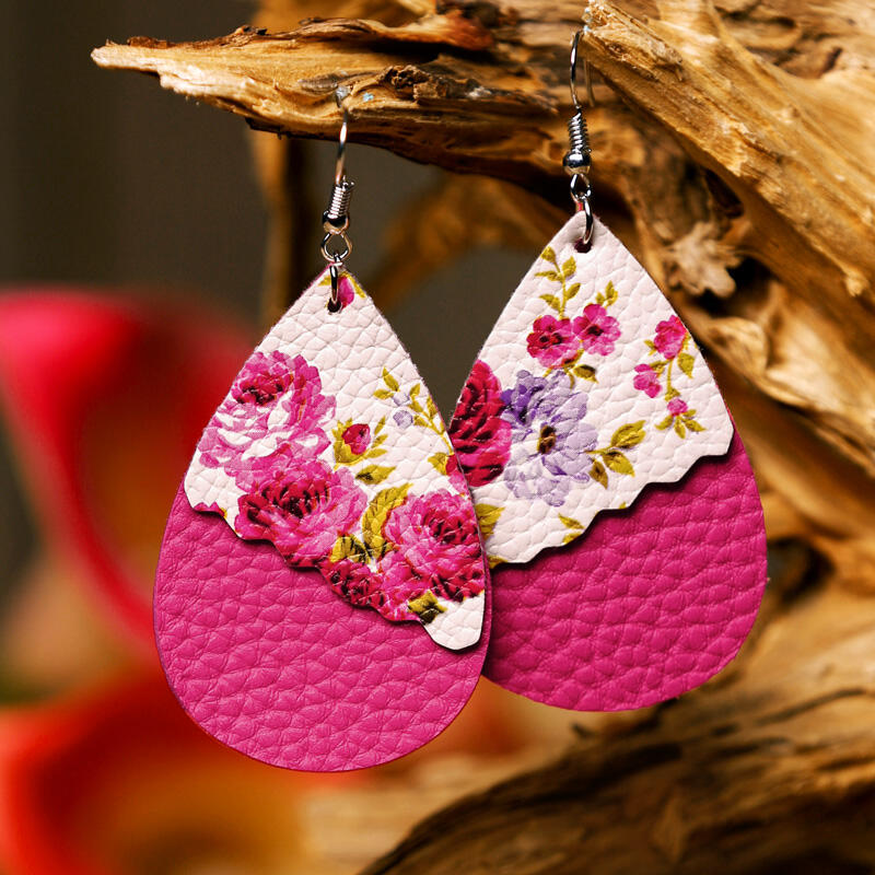

Earrings Floral Leopard Sunflower Dual-Layered Earrings in Leopard. Size