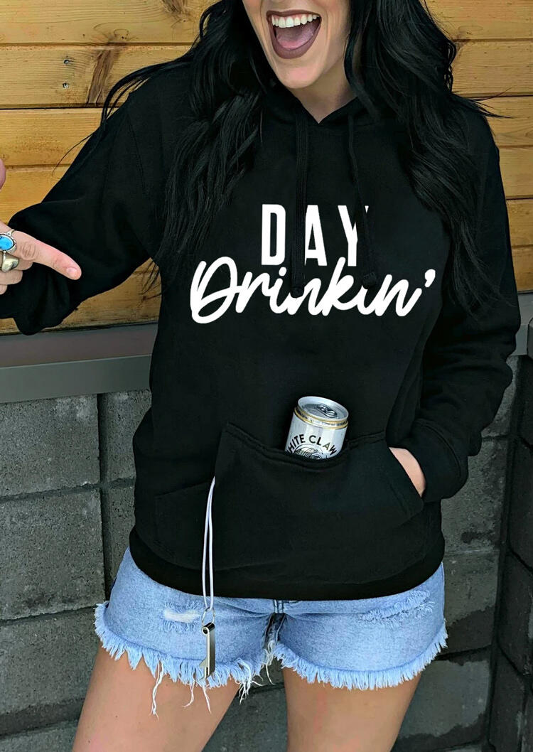 

Day Drinkin' Kangaroo Pocket Hoodie - Black, 477321