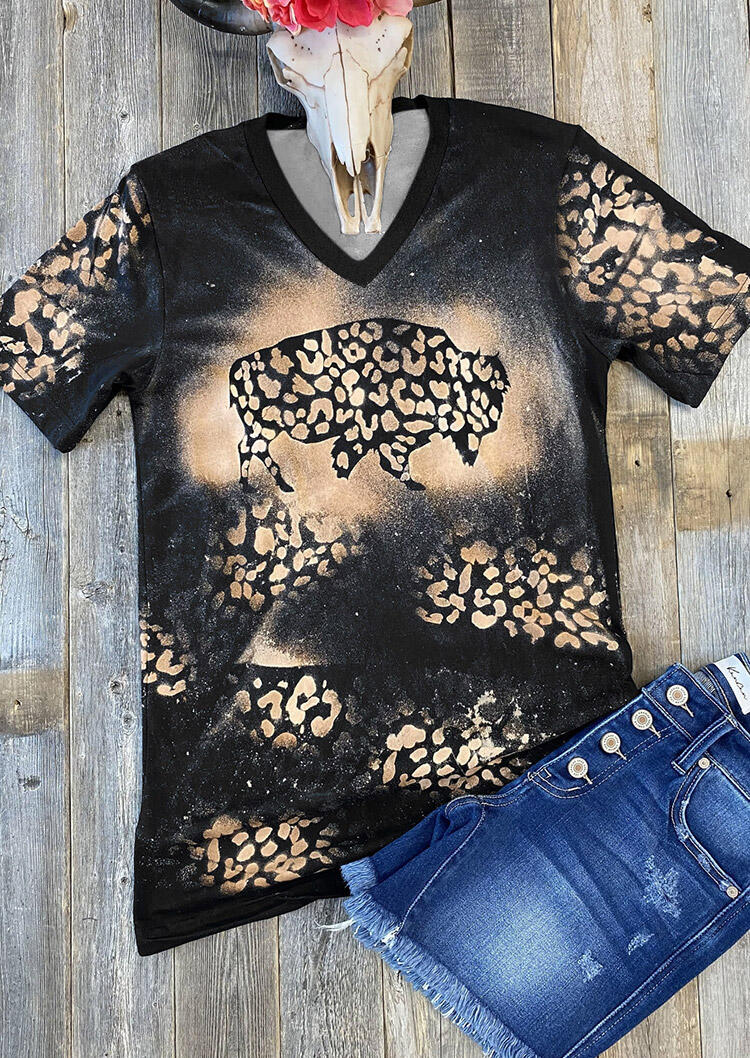 

Presale - Leopard Buffalo T-Shirt Tee - Black, 477479