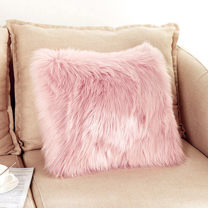 

Home Decor Fuzzy Cushion Pillowcase without Pillow in White. Size