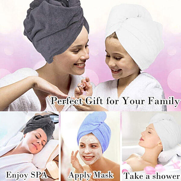 

Bed & Bath Wrap Absorbent Twist Hair Fast Drying Cap Towels in Pink. Size