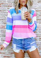 Striped Color Block Long Sleeve T-Shirt