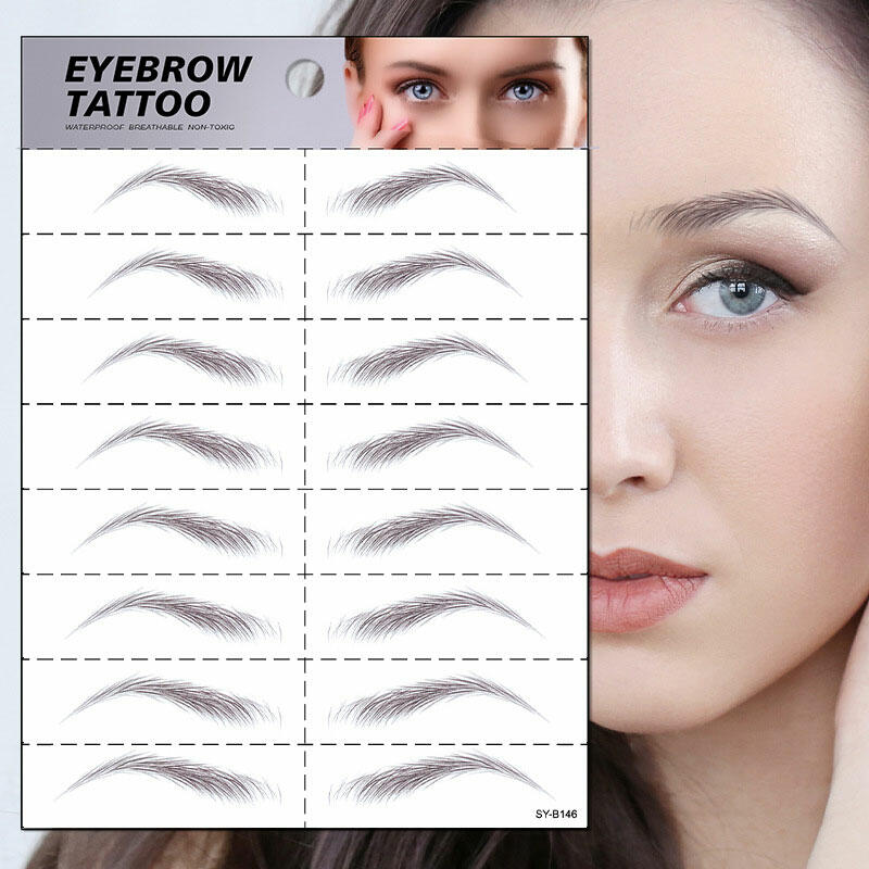 

4D Waterproof Imitation Eyebrow Tattoo Stickers, Pattern1;pattern2;pattern3;pattern4, 477862