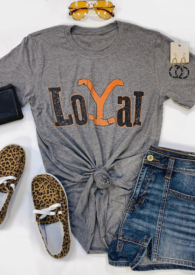 

Yellowstone O-Neck T-Shirt Tee - Gray, 478039