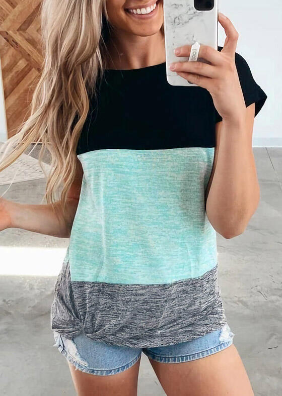

T-shirts Tees Color Block Twist T-Shirt Tee in Multicolor. Size