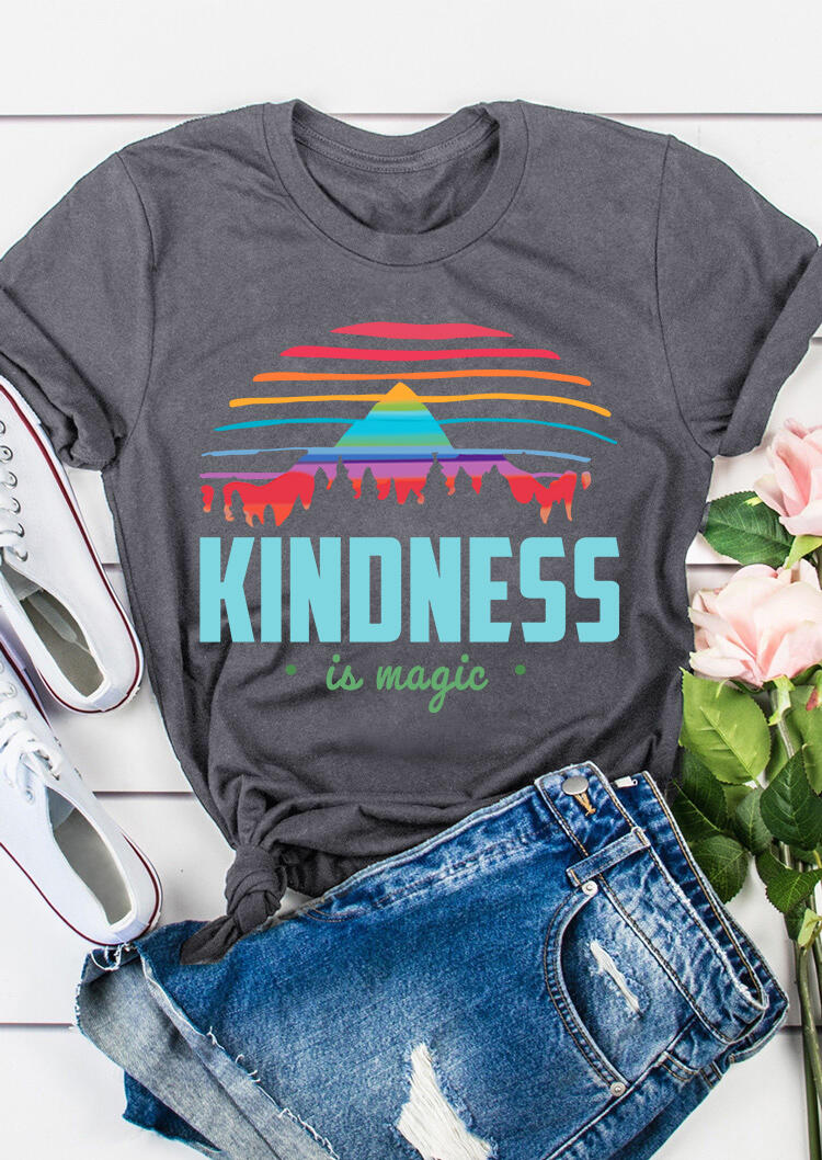 

Kindness Is Magic Sunrise T-Shirt Tee - Dark Grey, 478349