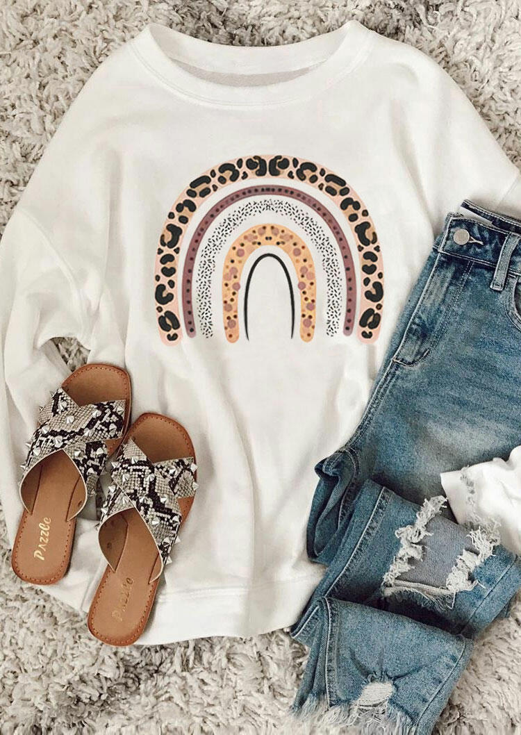 

Sweatshirts Leopard Rainbow Sweatshirt in White. Size