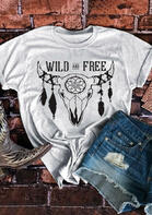 Wild And Free Steer Skull Feather Floral T-Shirt