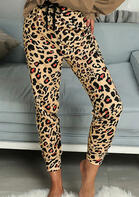 Leopard Drawstring Casual Pants