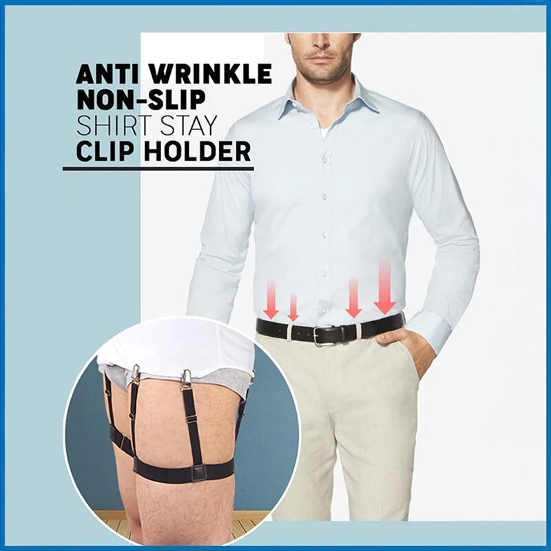 

Adjustable Elastic Shirt Garter Holder, Black, 478979