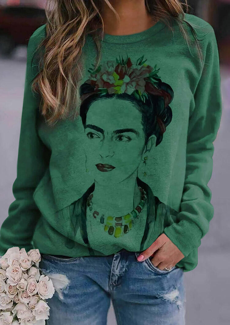 

Tees T-shirts Frida Kahlo Floral Mexico T-Shirt Tee in Green. Size