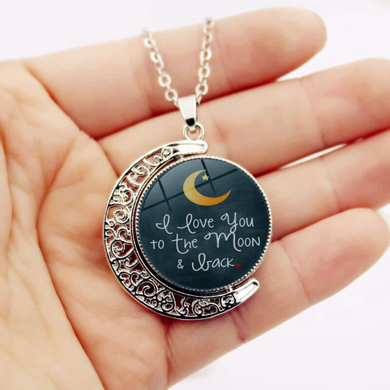 

I Love You To The Moon And Back Pendant Necklace - Silver, 476017